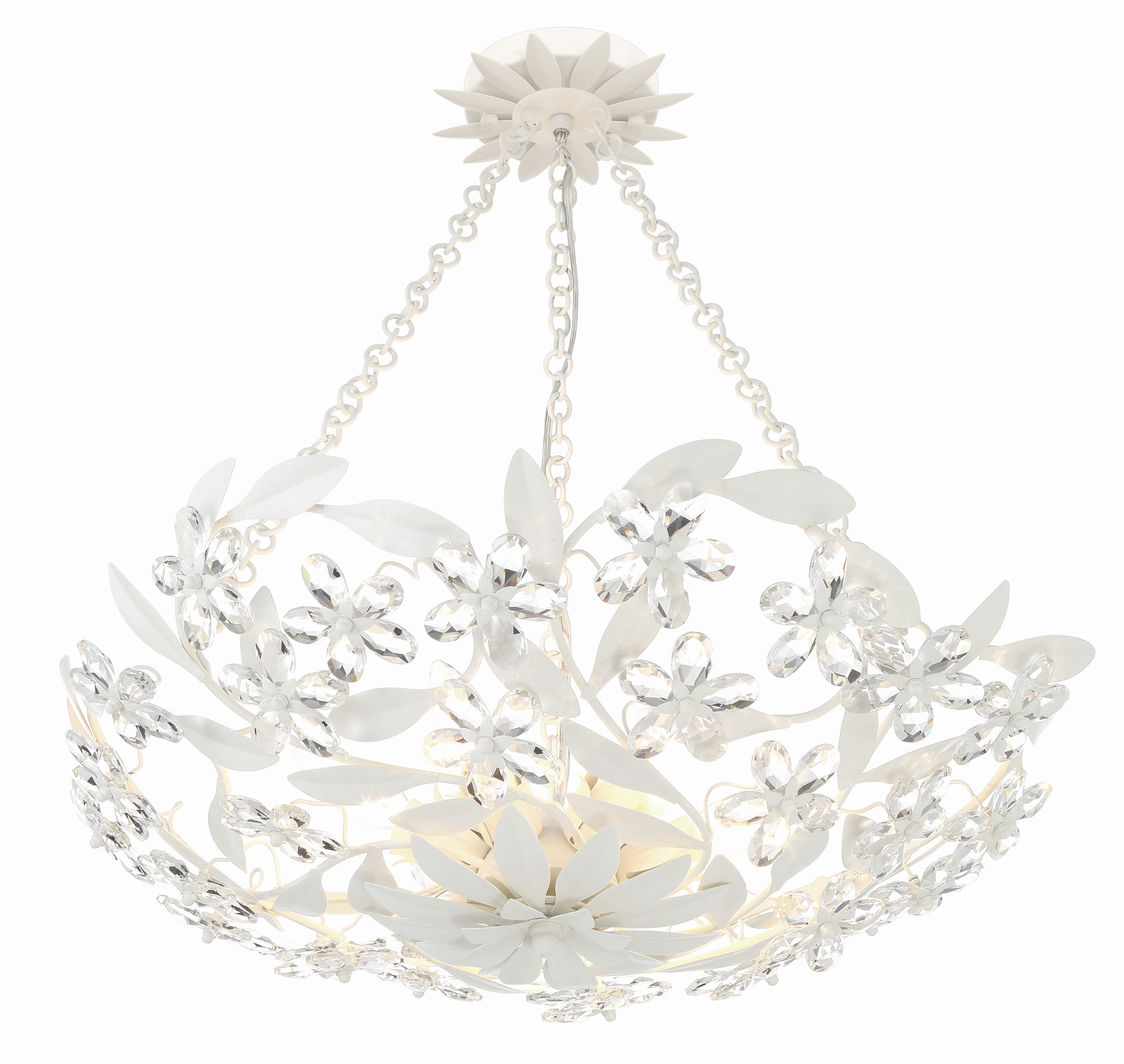 Marselle 24'' Matte White Semi Flush Mount