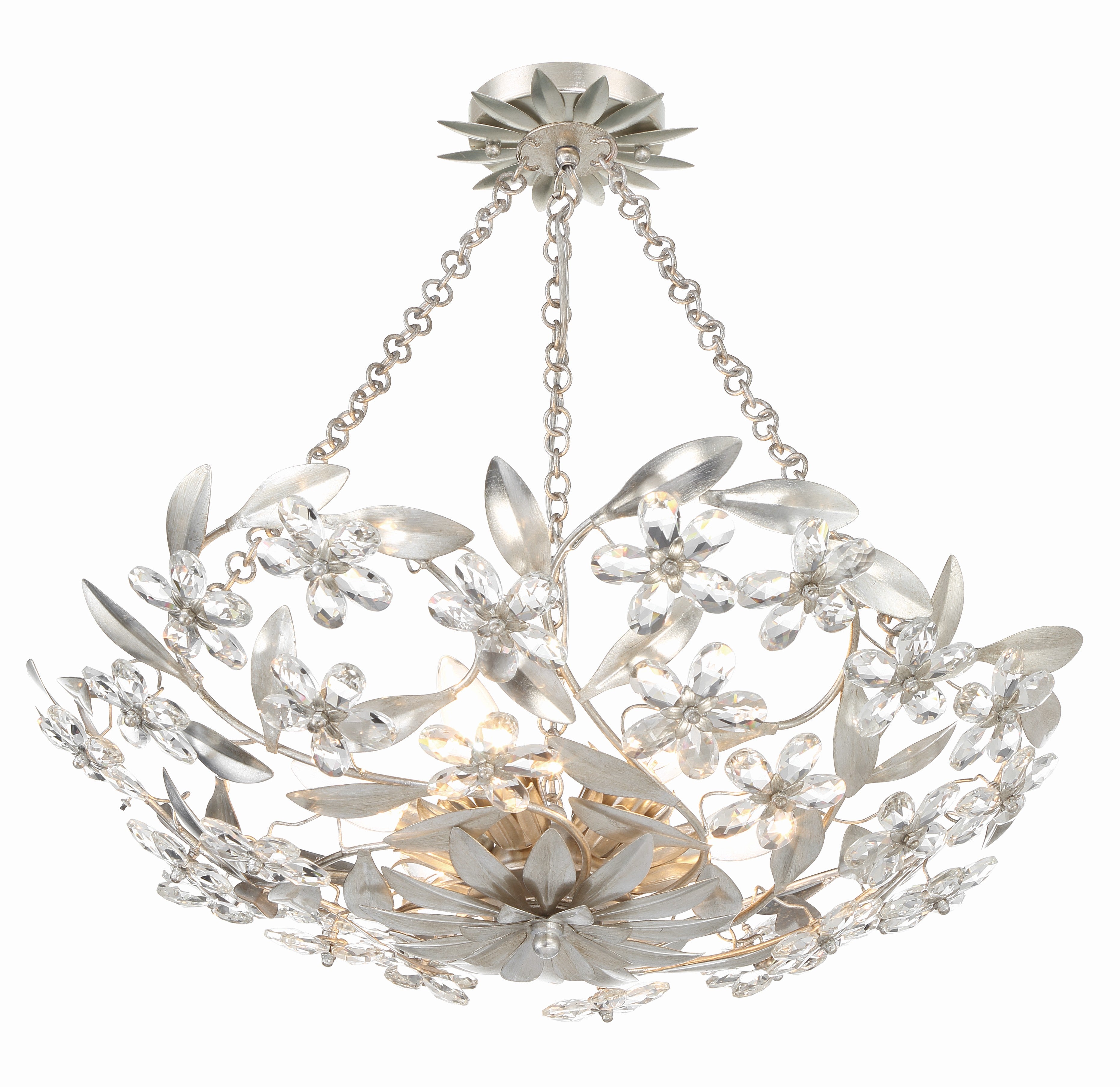 Marselle 24'' Antique Silver Semi Flush Mount