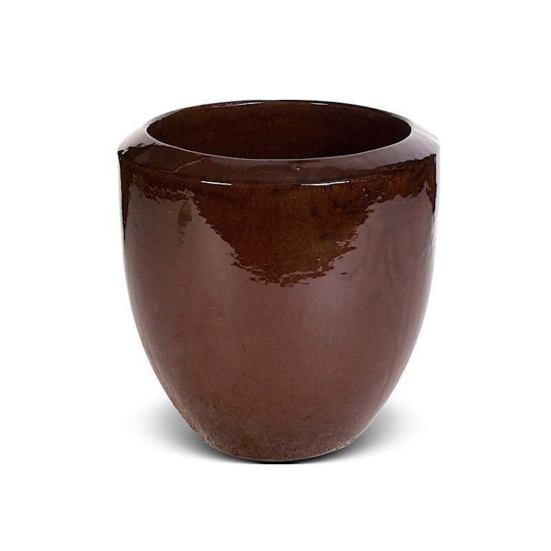 Glazed Terracotta Round Planter - 11"D