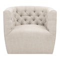 Marcel Swivel Club Chair | Performance Bisque French Linen