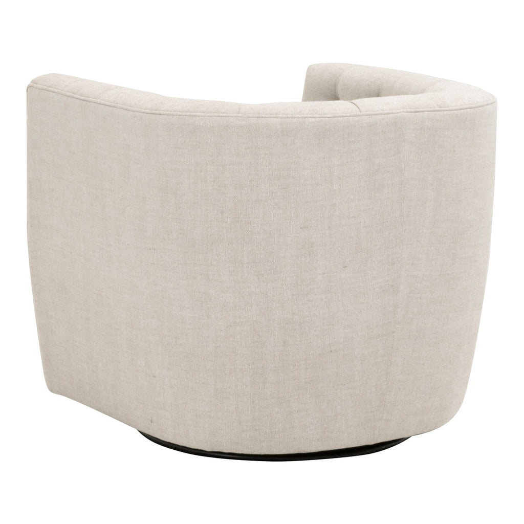 Marcel Swivel Club Chair | Performance Bisque French Linen