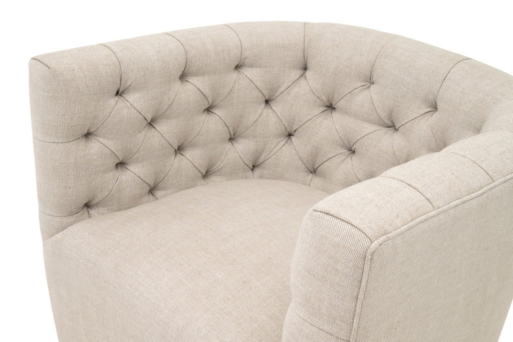 Marcel Swivel Club Chair | Performance Bisque French Linen