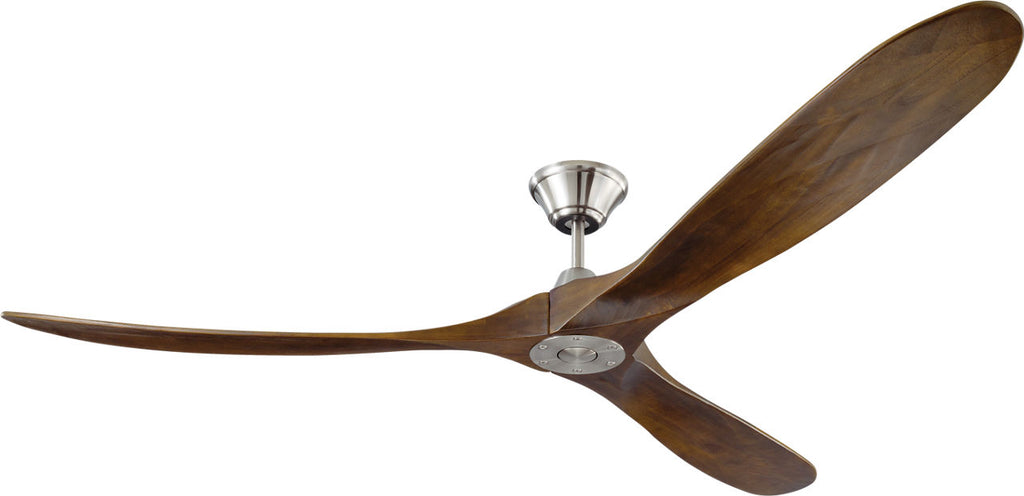 Maverick 70 Ceiling Fan | Brushed Steel | Dark Walnut Blades