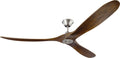 Maverick 70 Ceiling Fan | Brushed Steel | Dark Walnut Blades