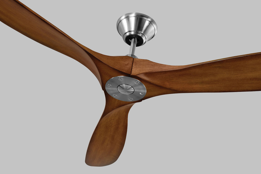 Maverick 70 Ceiling Fan | Brushed Steel | Koa Blades