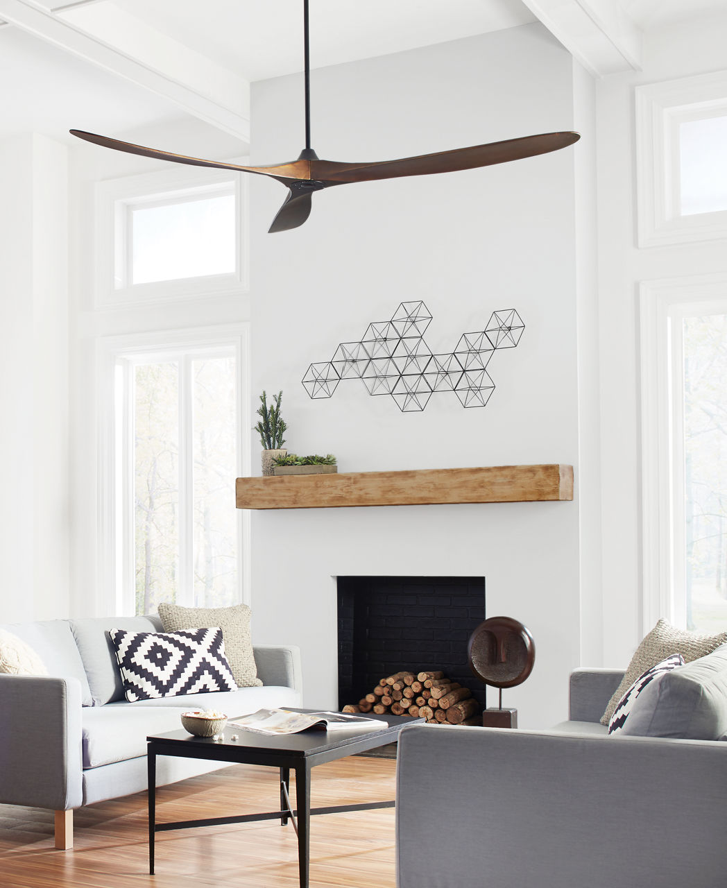 Maverick 88 Ceiling Fan | Dark Walnut Blades Matte Black