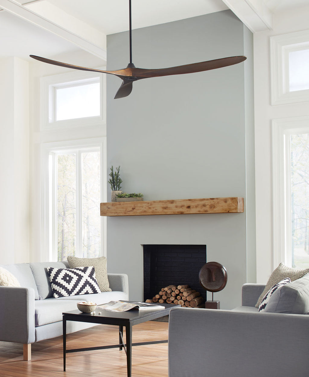 Maverick 88 Ceiling Fan | Dark Walnut Blades Matte Black