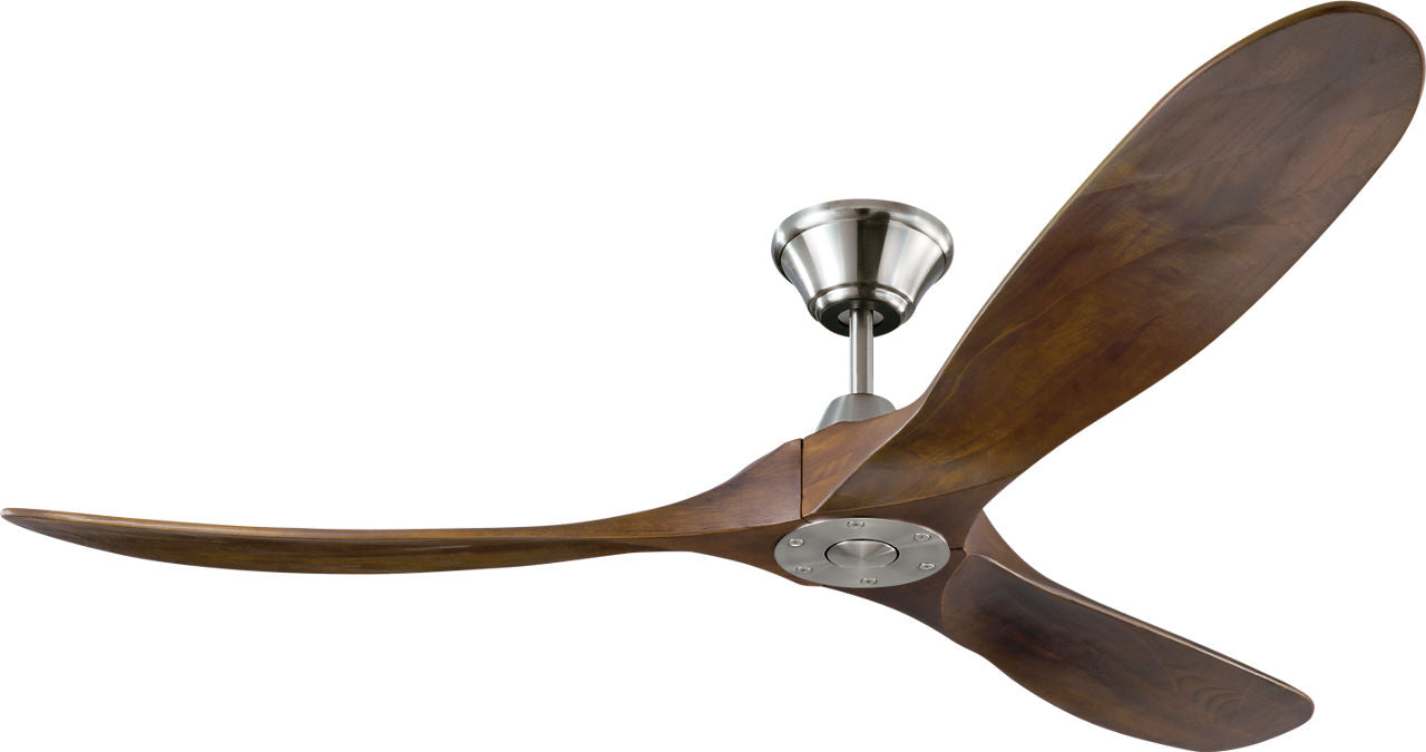 Maverick 60 Ceiling Fan | Brushed Steel | Dark Walnut Blades