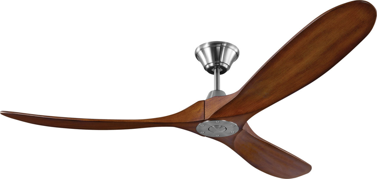 Maverick 60 Ceiling Fan | Koa Blades Brushed Steel
