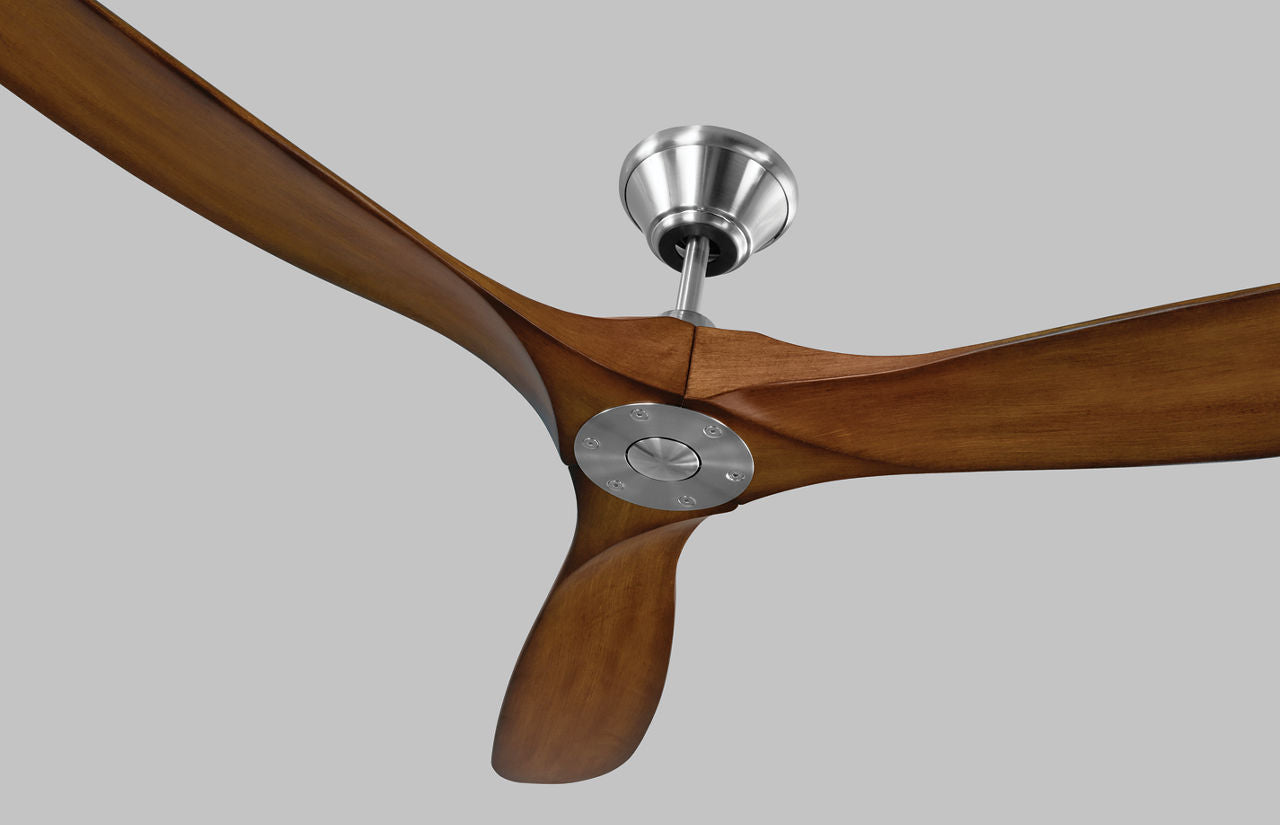 Maverick 60 Ceiling Fan | Koa Blades Brushed Steel