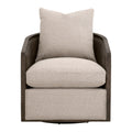 McGuire Swivel Club Chair | Matte Brown Oak
