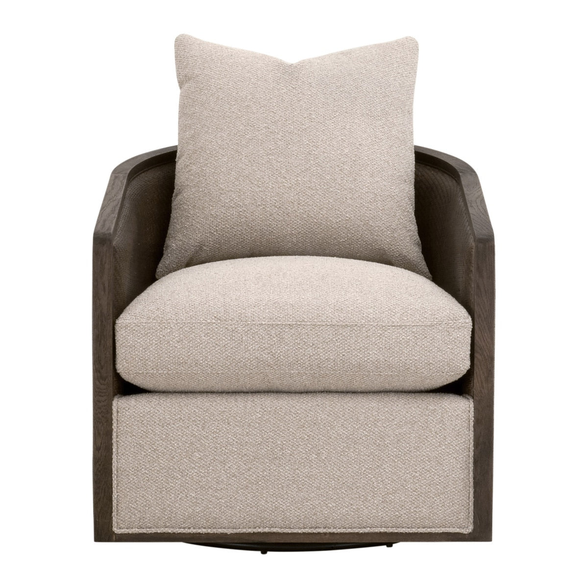 McGuire Swivel Club Chair | Matte Brown Oak