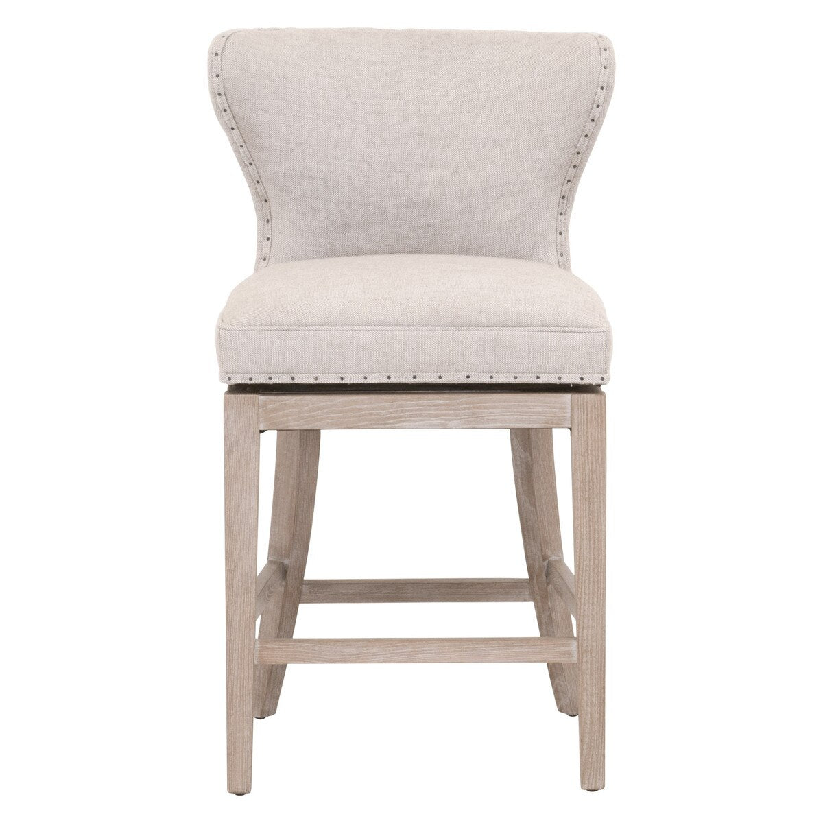 Milton Swivel Counter Stool | Performance Bisque French Linen