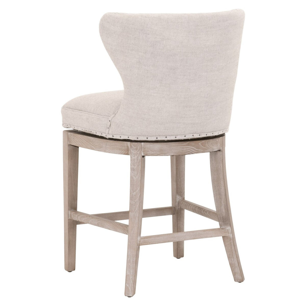 Milton Swivel Counter Stool | Performance Bisque French Linen