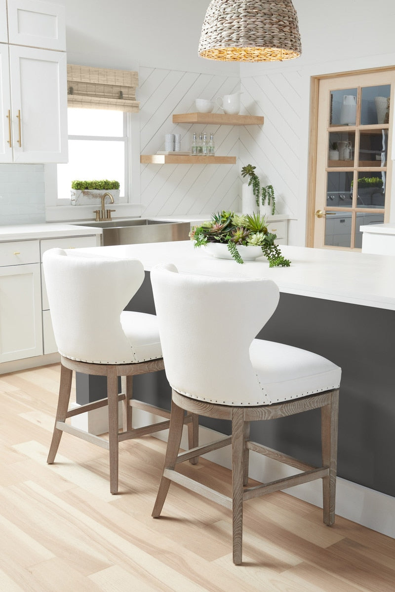 Milton Swivel Counter Stool | LiveSmart Peyton Pearl