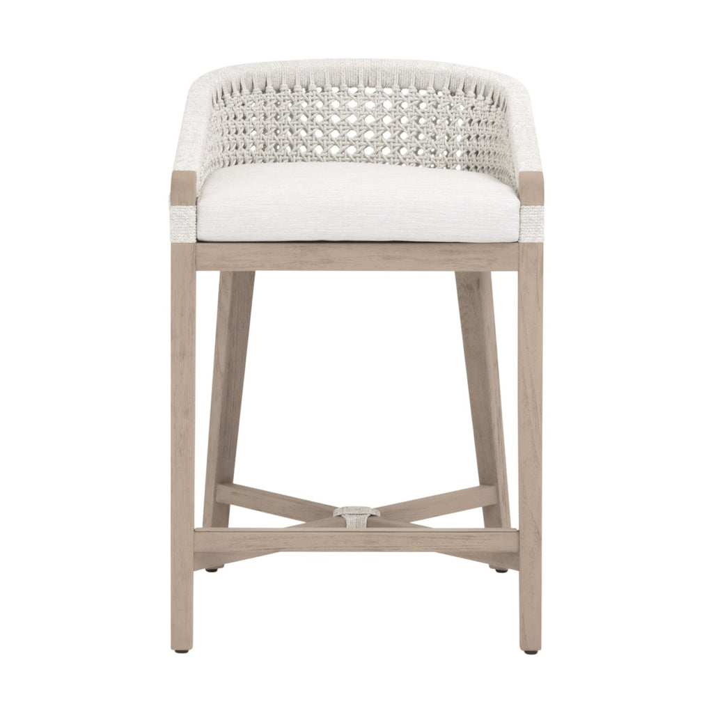 Montecito Outdoor Counter Stool | White Speckle Round Rope