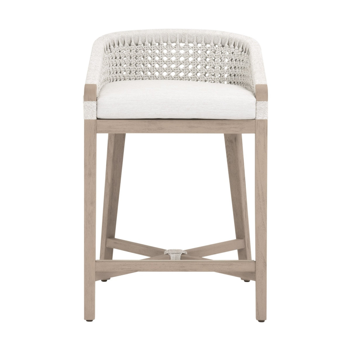 Montecito Outdoor Counter Stool | White Speckle Round Rope