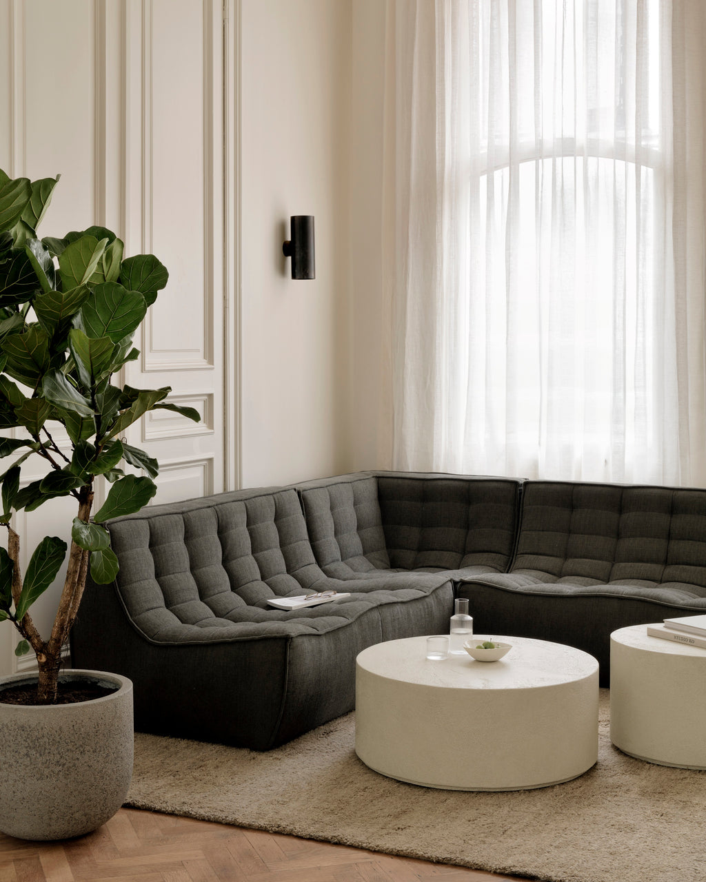 N701 Modular Sofa | Moss Eco Fabric | 90° Square Corner