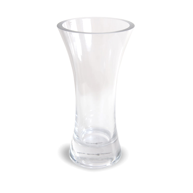 Glass Hourglass Vase, 9.8" H x 5" Dia