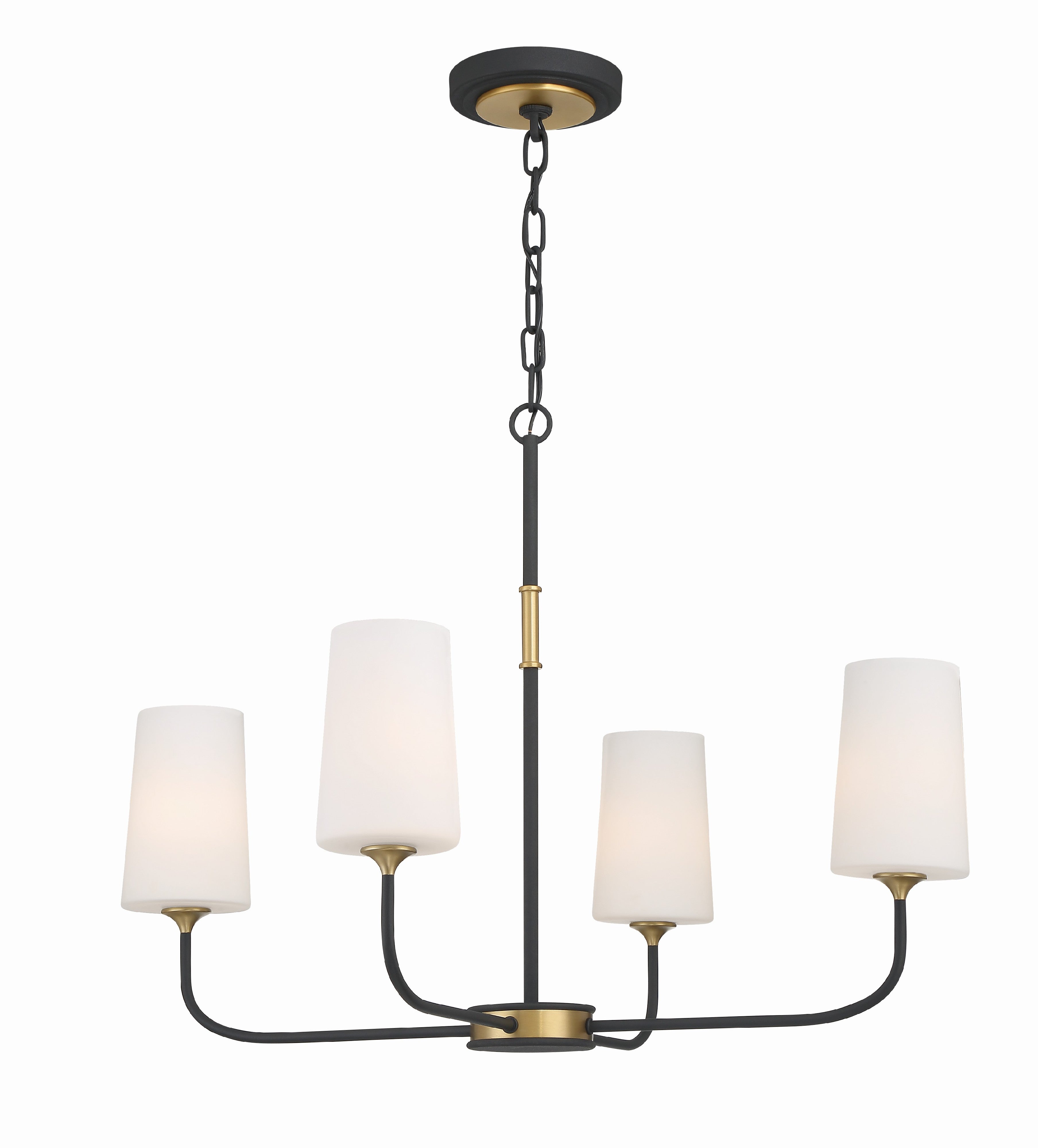 Niles 29'' Black Forged + Modern Gold Chandelier