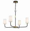 Niles 34'' Black Forged + Modern Gold Chandelier