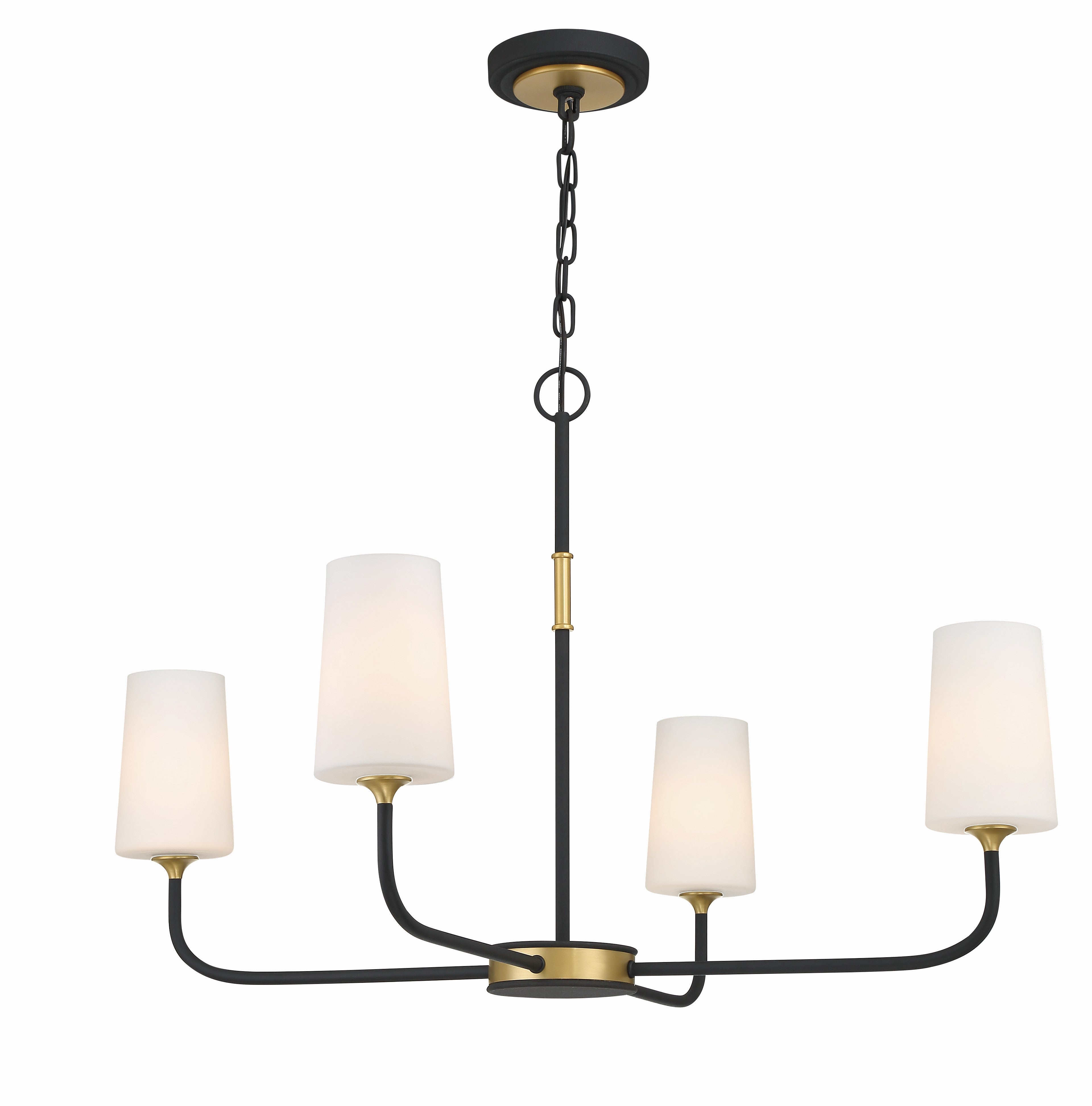 Niles 34'' Black Forged + Modern Gold Chandelier