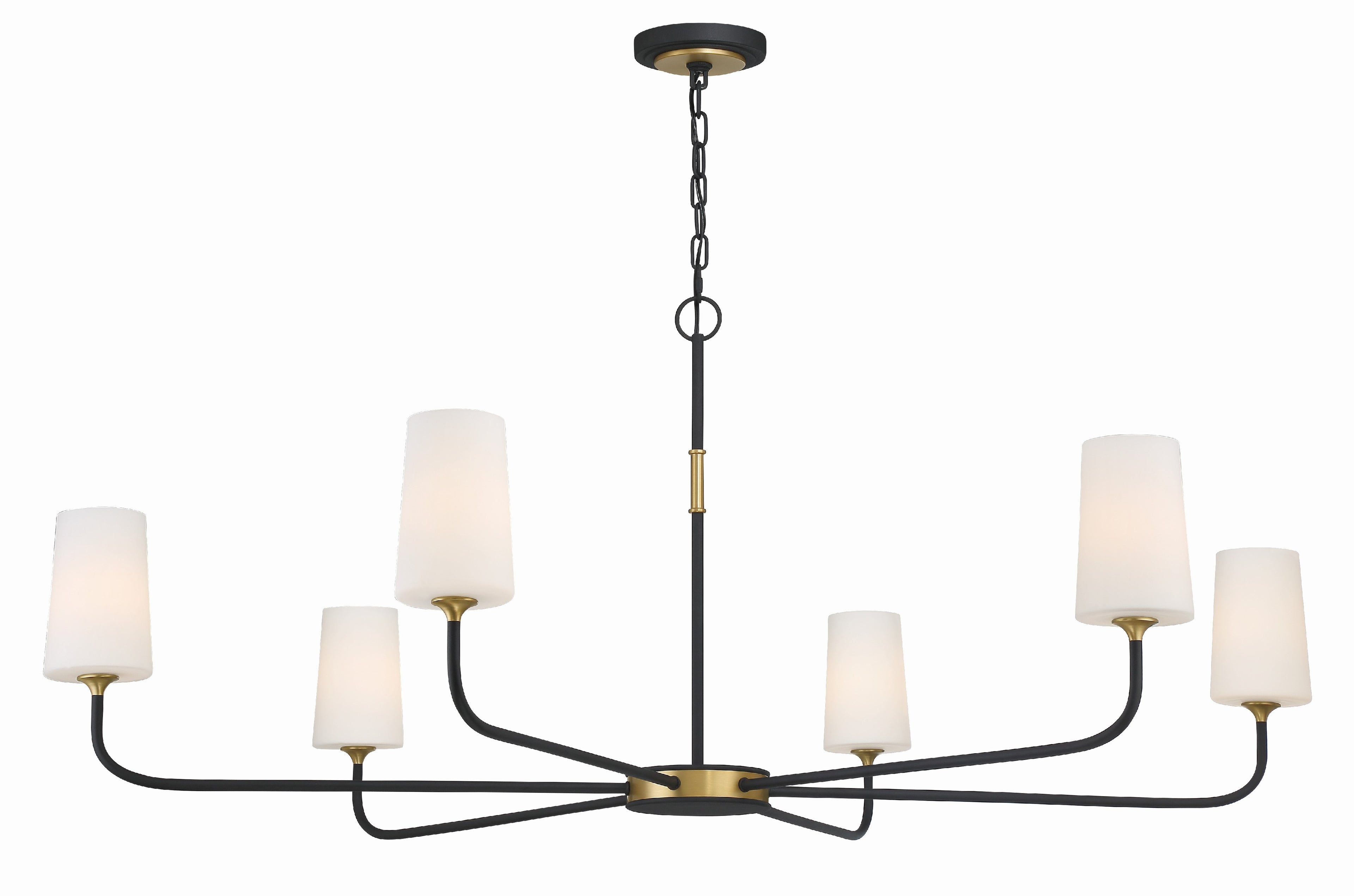 Niles 54'' Black Forged + Modern Gold Chandelier