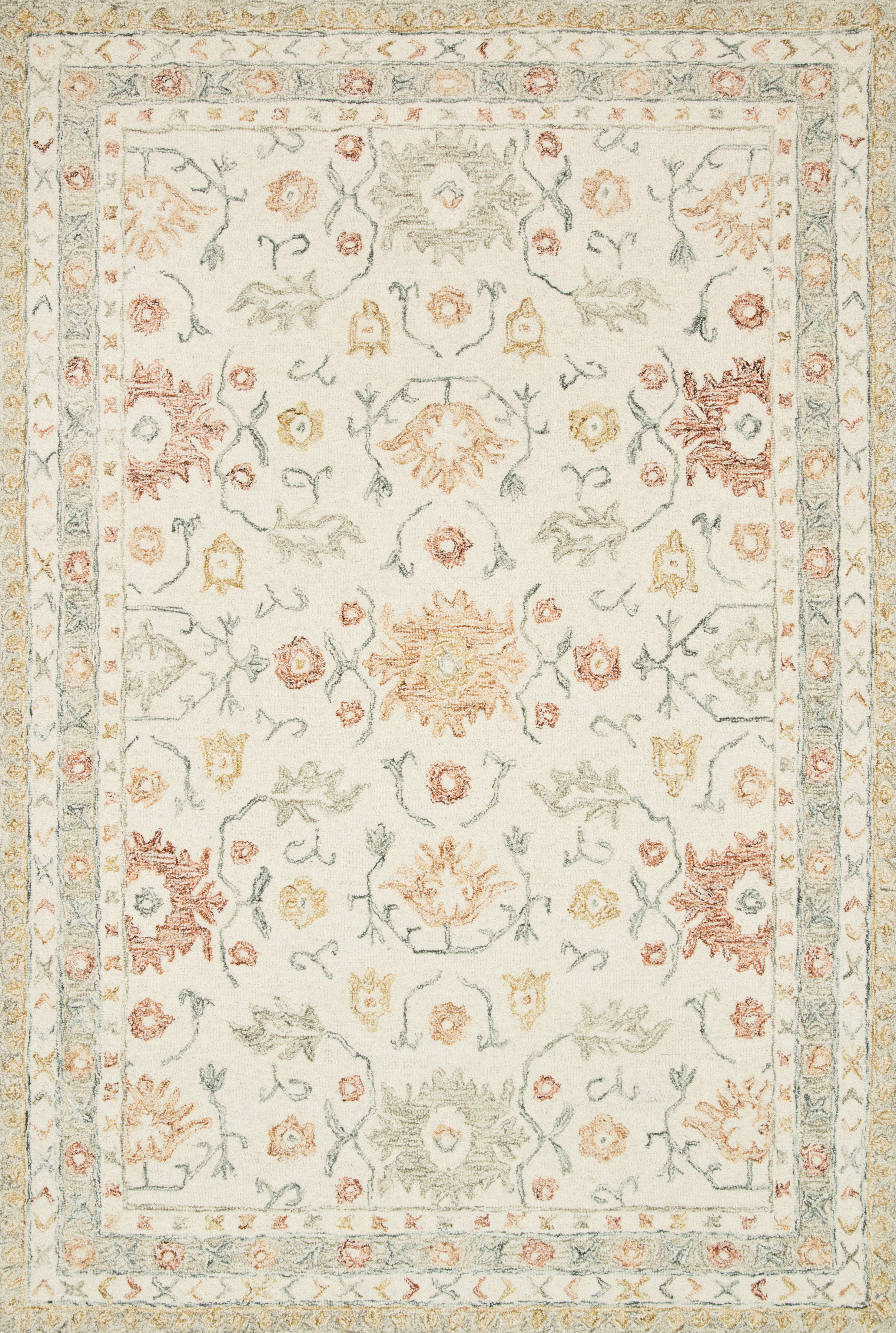 Loloi | Norabel Collection | Ivory / Rust | NOR-03