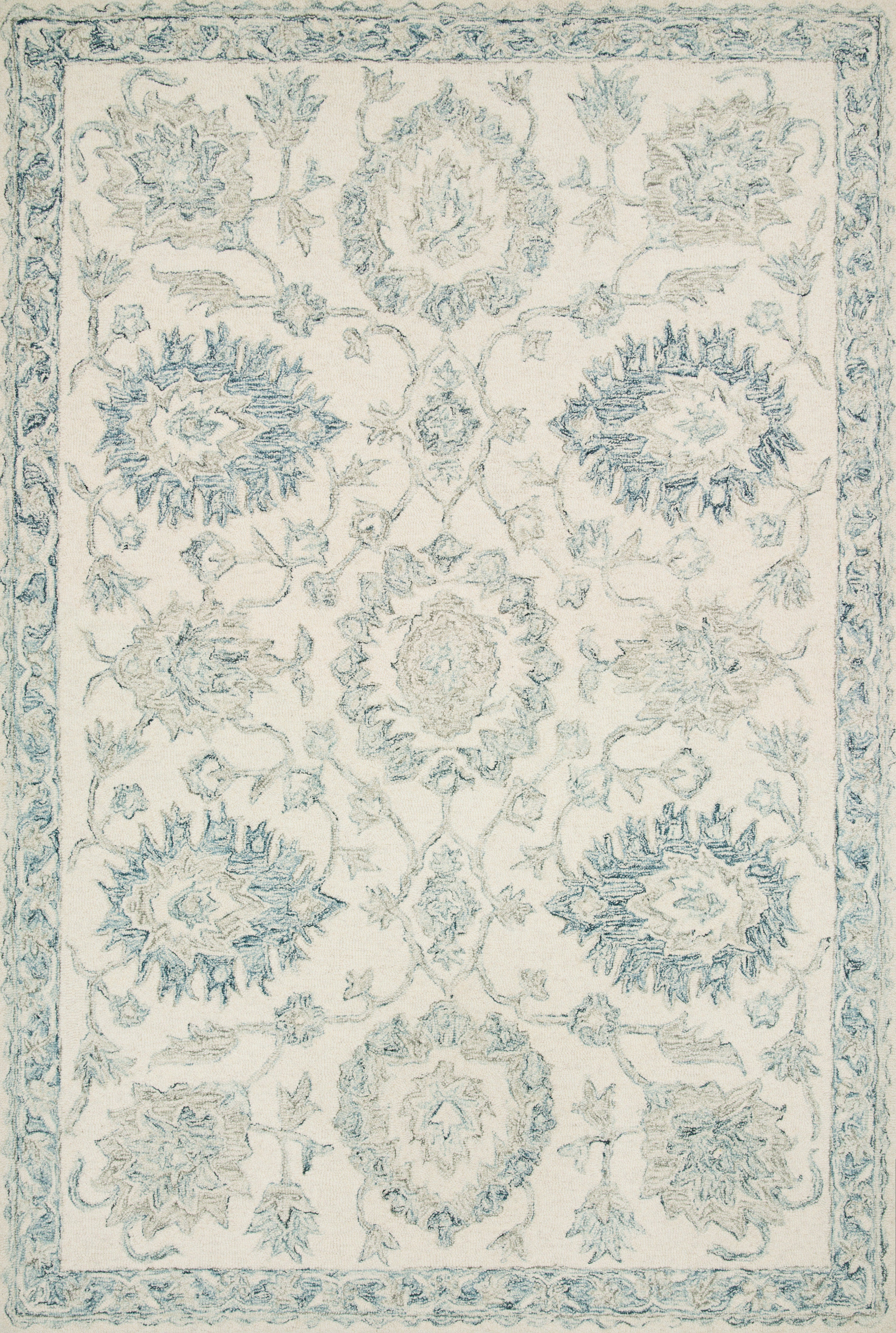 Loloi | Norabel Collection | Ivory / Blue | NOR-04