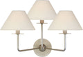 Kelley Medium Triple Sconce | Burnished Silver Leaf | Linen Shades