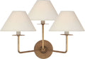 Kelley Medium Triple Sconce | Gilded Iron | Linen Shades