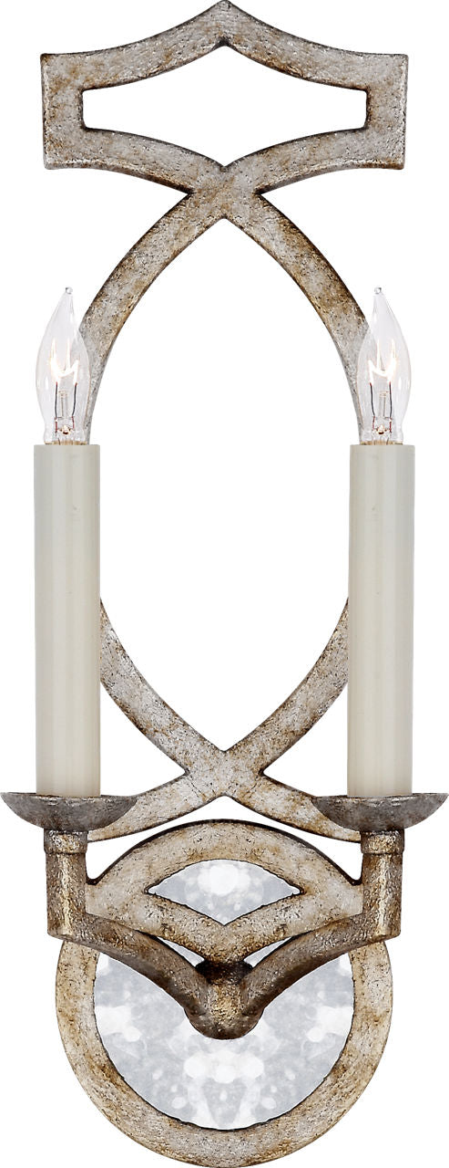 Brittany Double Sconce | Venetian Silver