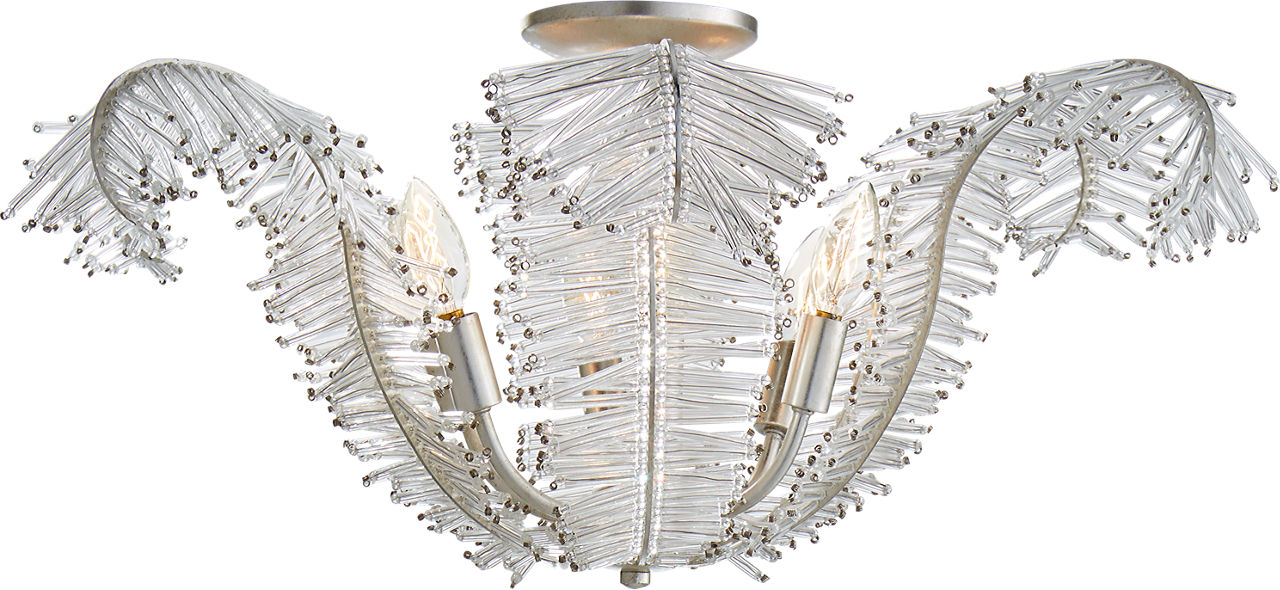 Calais Large Semi-Flush | Burnished Silver Leaf