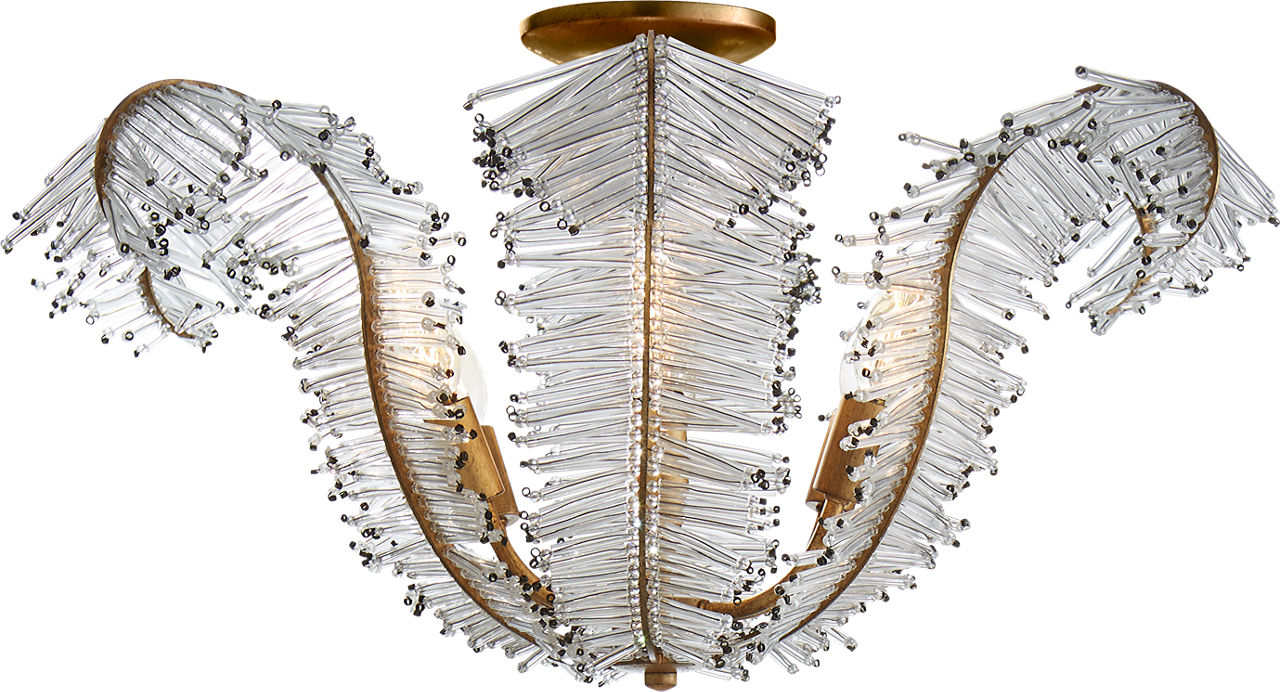 Calais Large Semi-Flush | Gilded Iron