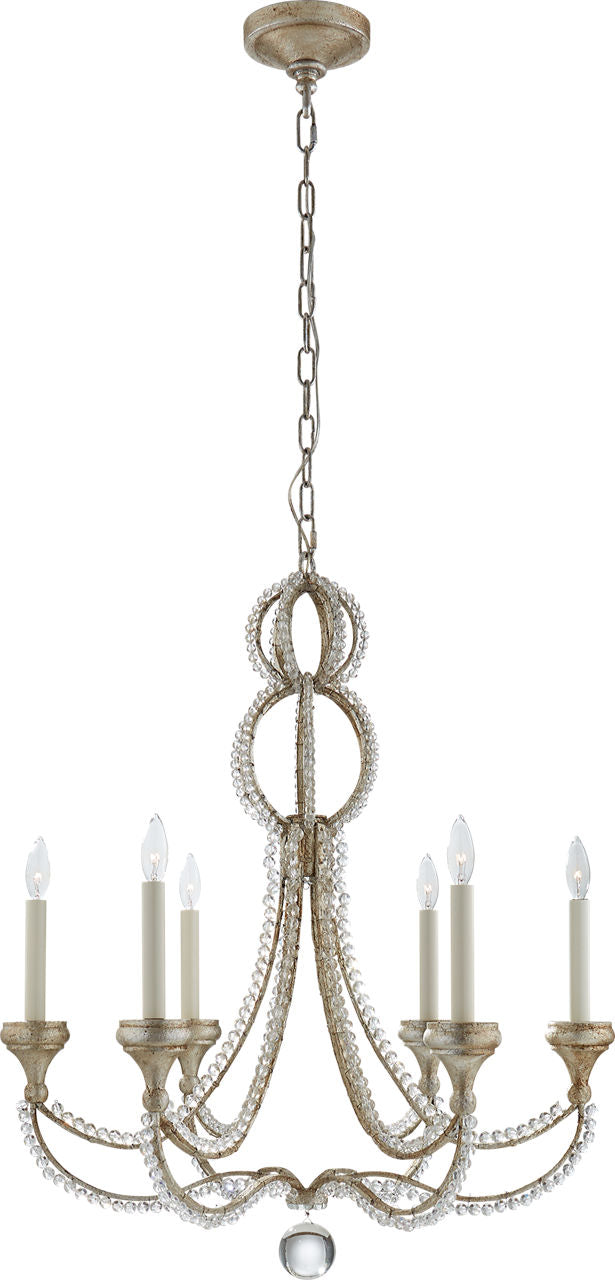 Milan Medium Chandelier | Venetian Silver | Crystal