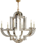 Lido Large Chandelier | Antique Mirror and Hand-Rubbed Antique Brass