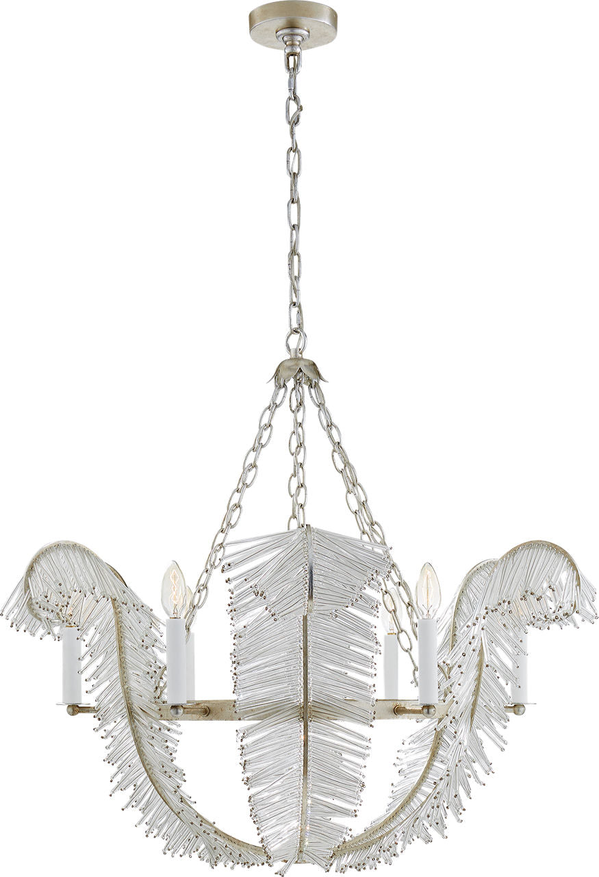 Calais 34" Chandelier | Burnished Silver Leaf
