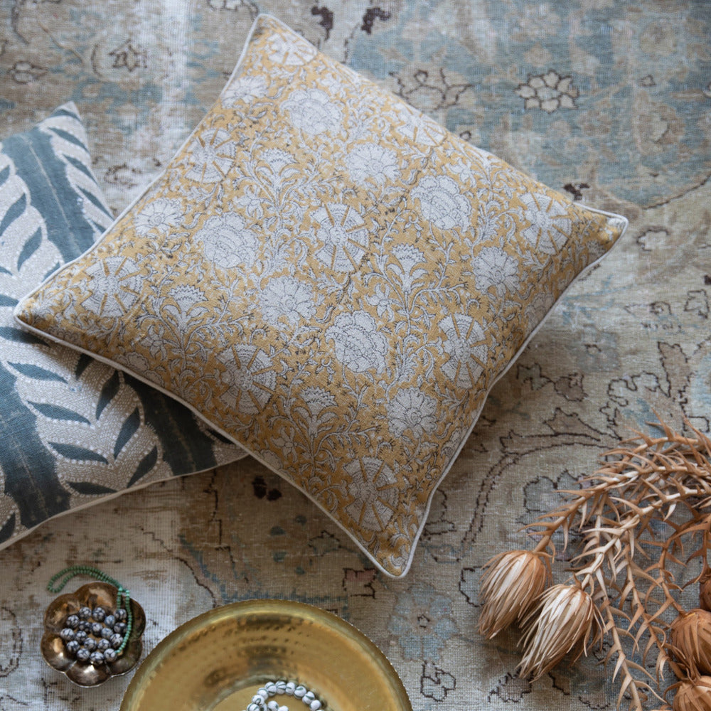 Nisa Mustard on Natural Pillow