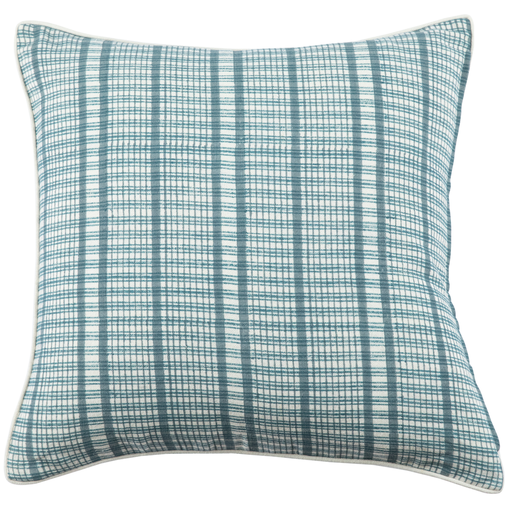 Noto Teal on White Pillow