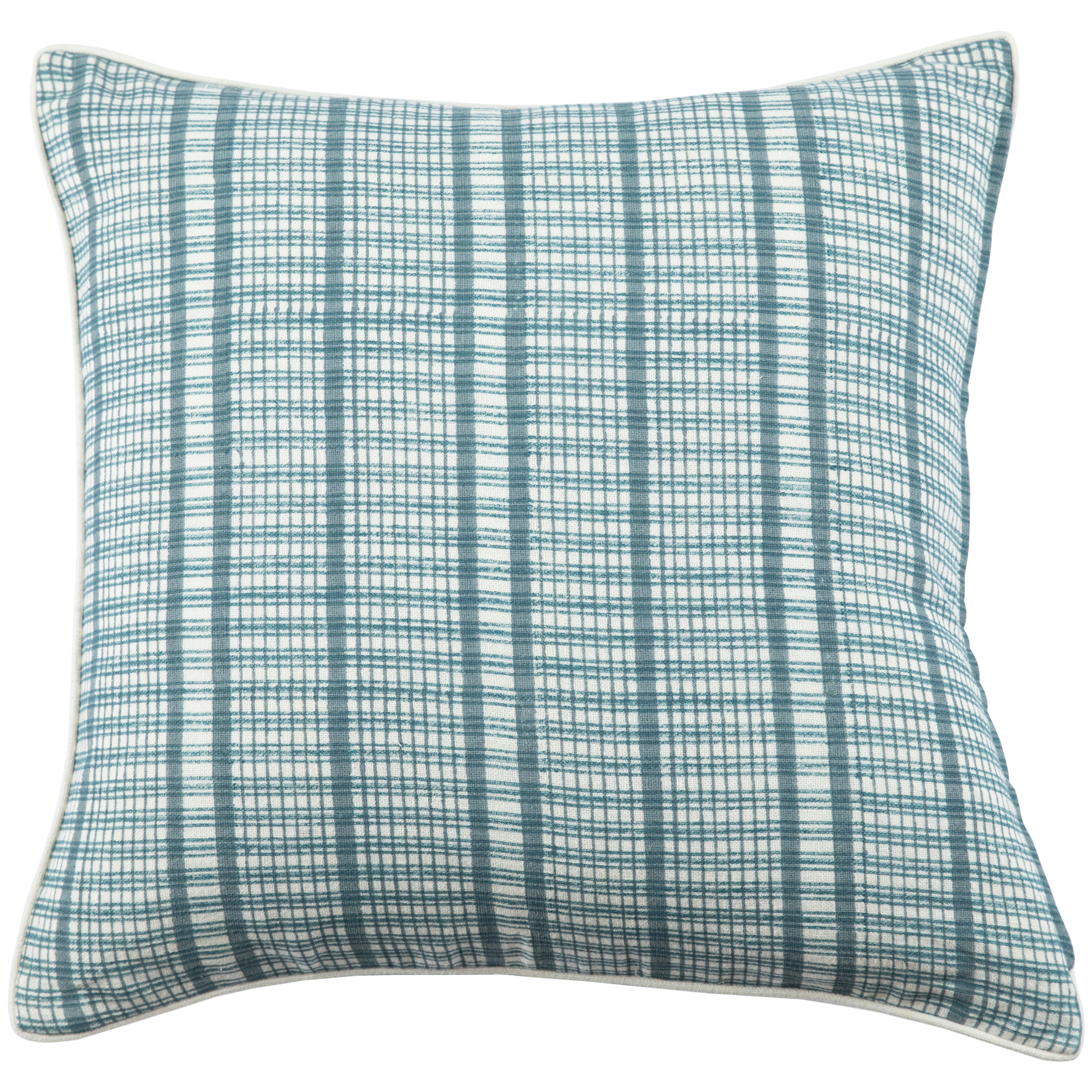 Noto Teal on White Pillow