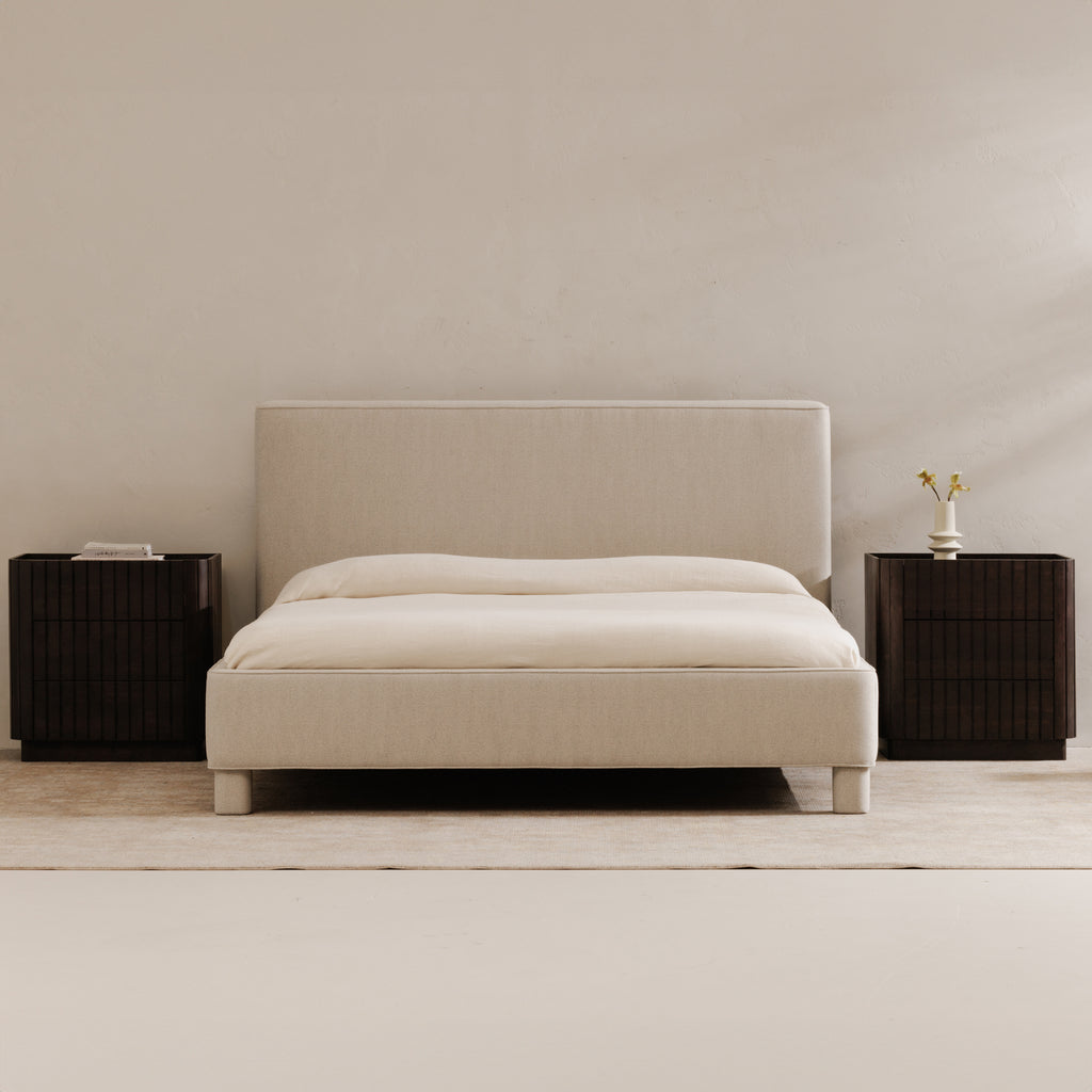 Ichigo Queen Bed Light Grey