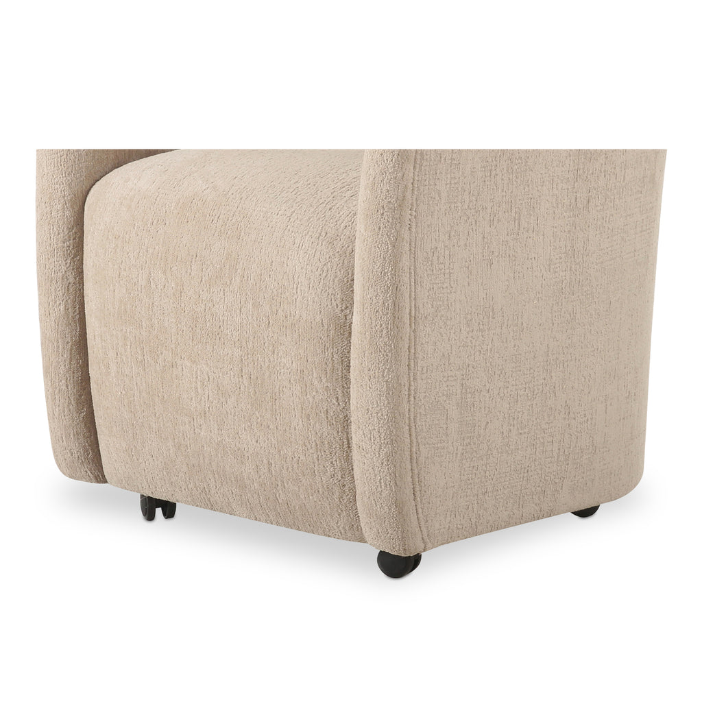Drava Rolling Dining Chair Beige