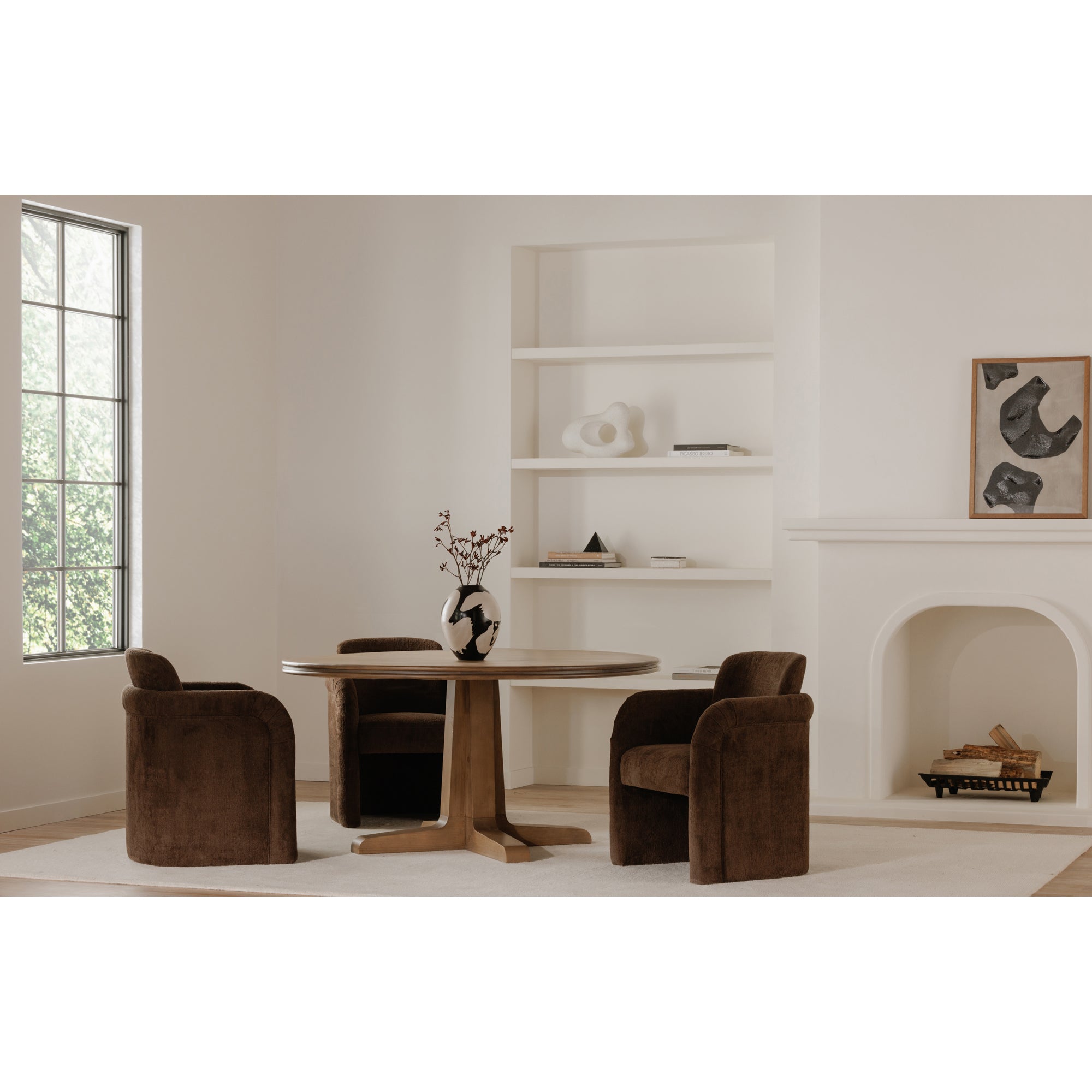 Mesto Rolling Dining Chair Dark Brown