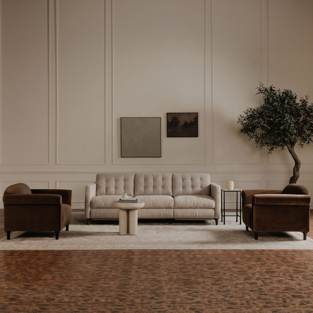 Harmony Accent Chair Dark Brown Faux Mohair