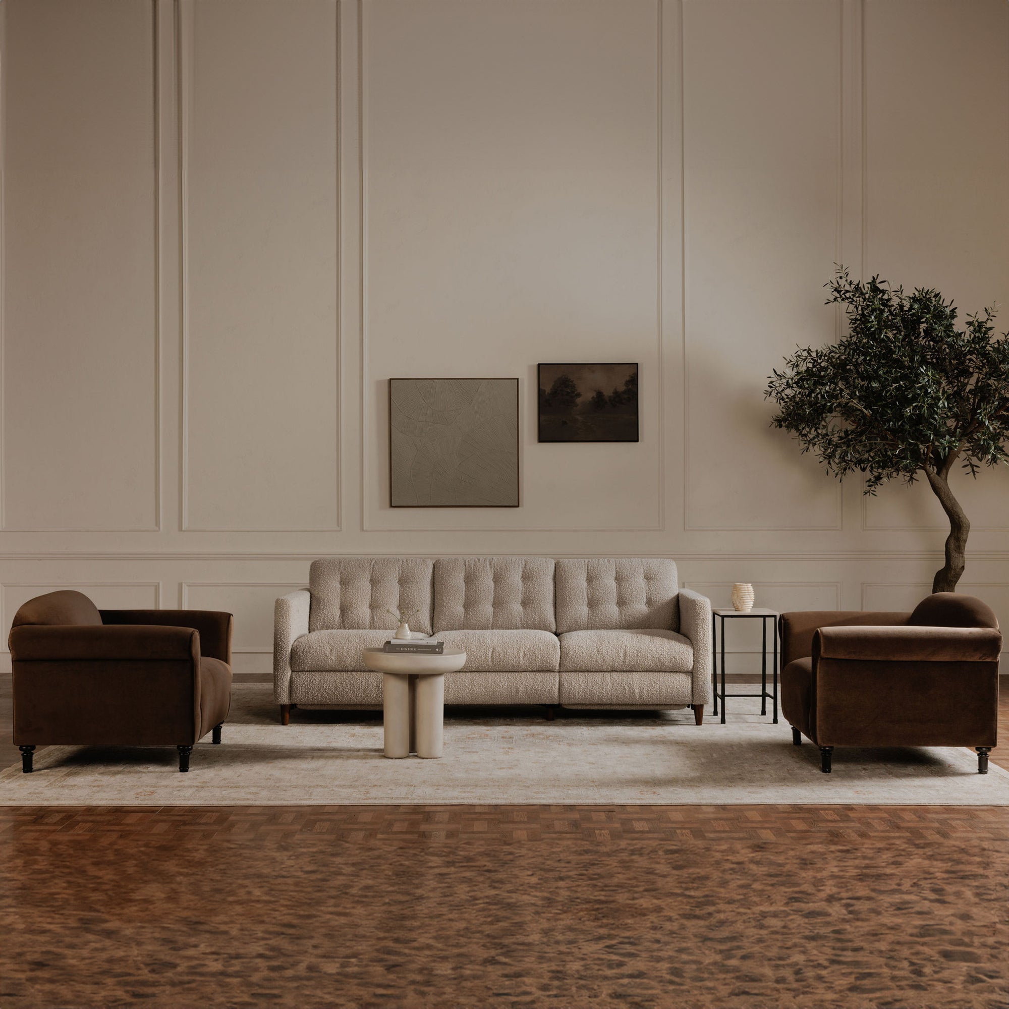 Harmony Accent Chair Dark Brown Faux Mohair