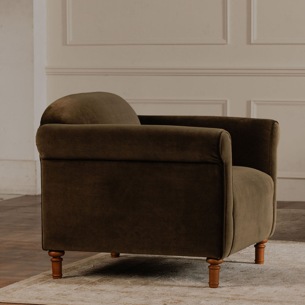 Harmony Accent Chair Dark Green Faux Mohair
