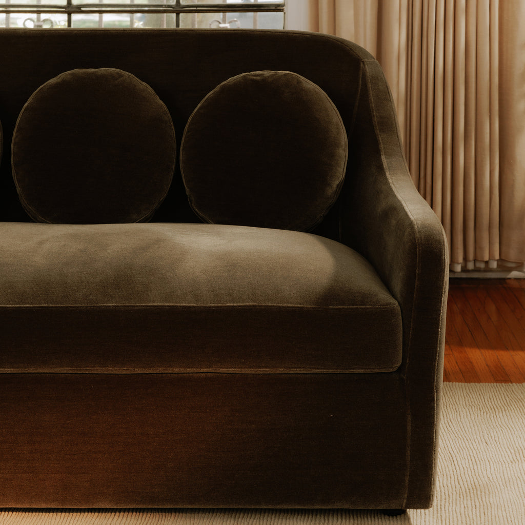 Rialto Sofa Dark Green Faux Mohair