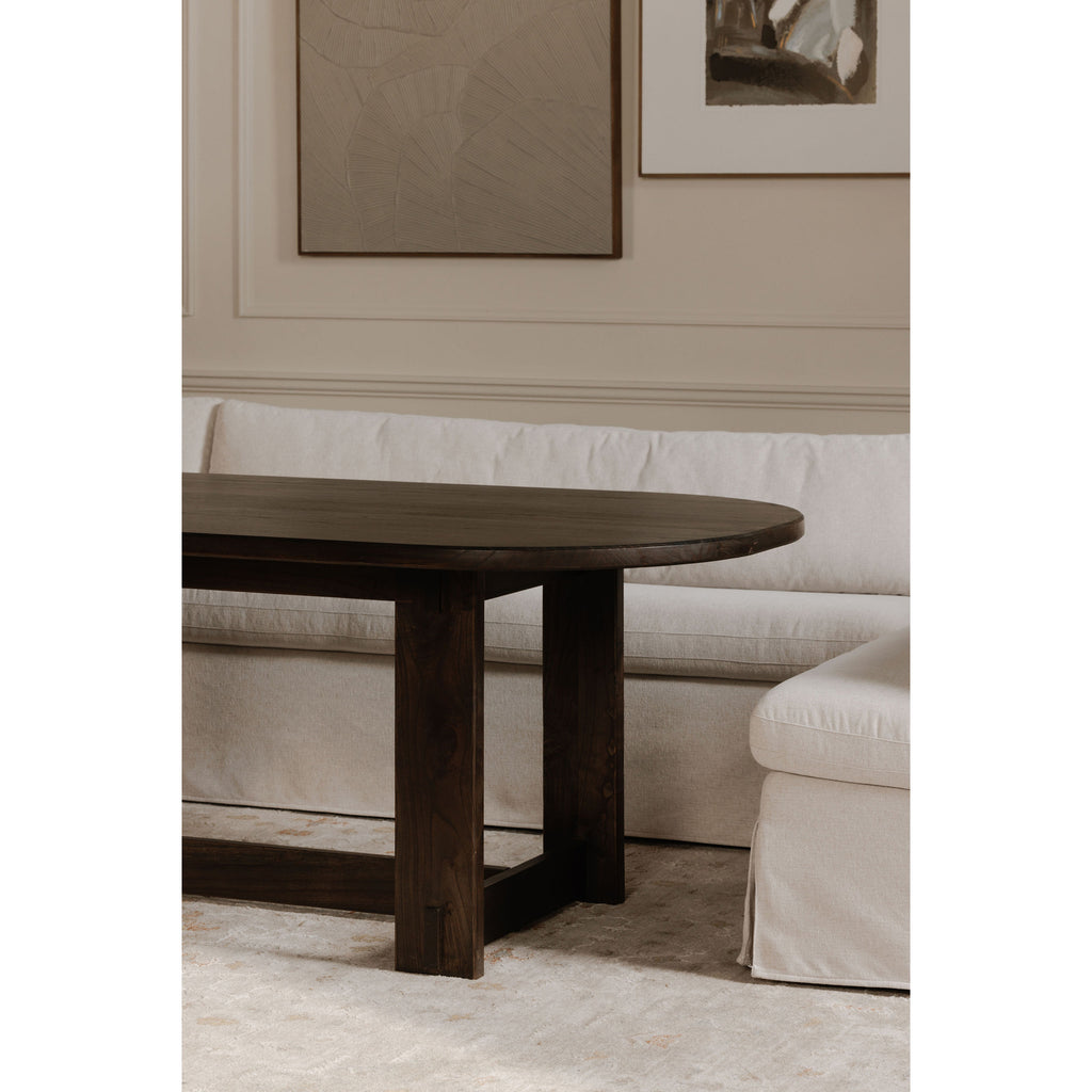 Fable Slipcover Dining Banquette L-Shape Beige 96 in.