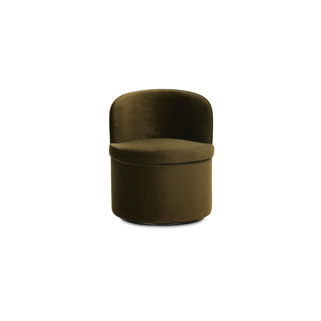 Dane Swivel Dining Chair Faux Green Mohair