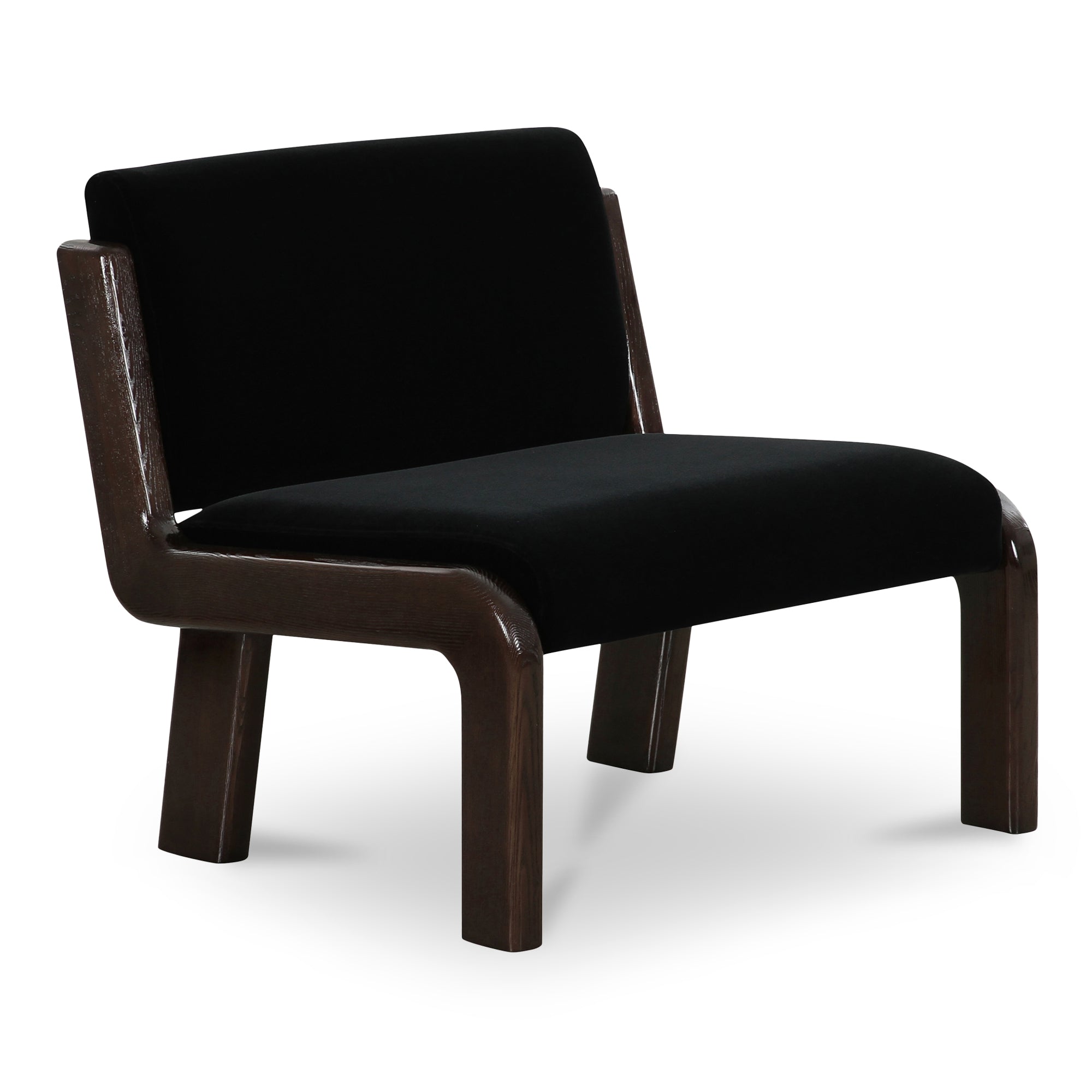 Edie Accent Chair Black Faux Mohair